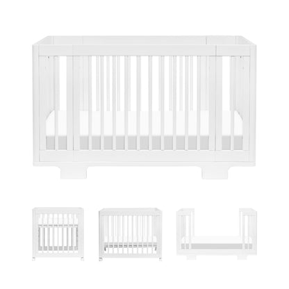 Babyletto Yuzu Convertible All-Stages® Bassinet, Midi, Full-Size Crib in Natural, Greenguard Gold Certified, Portable & Adjustable with Conversion Kits and Pads Included