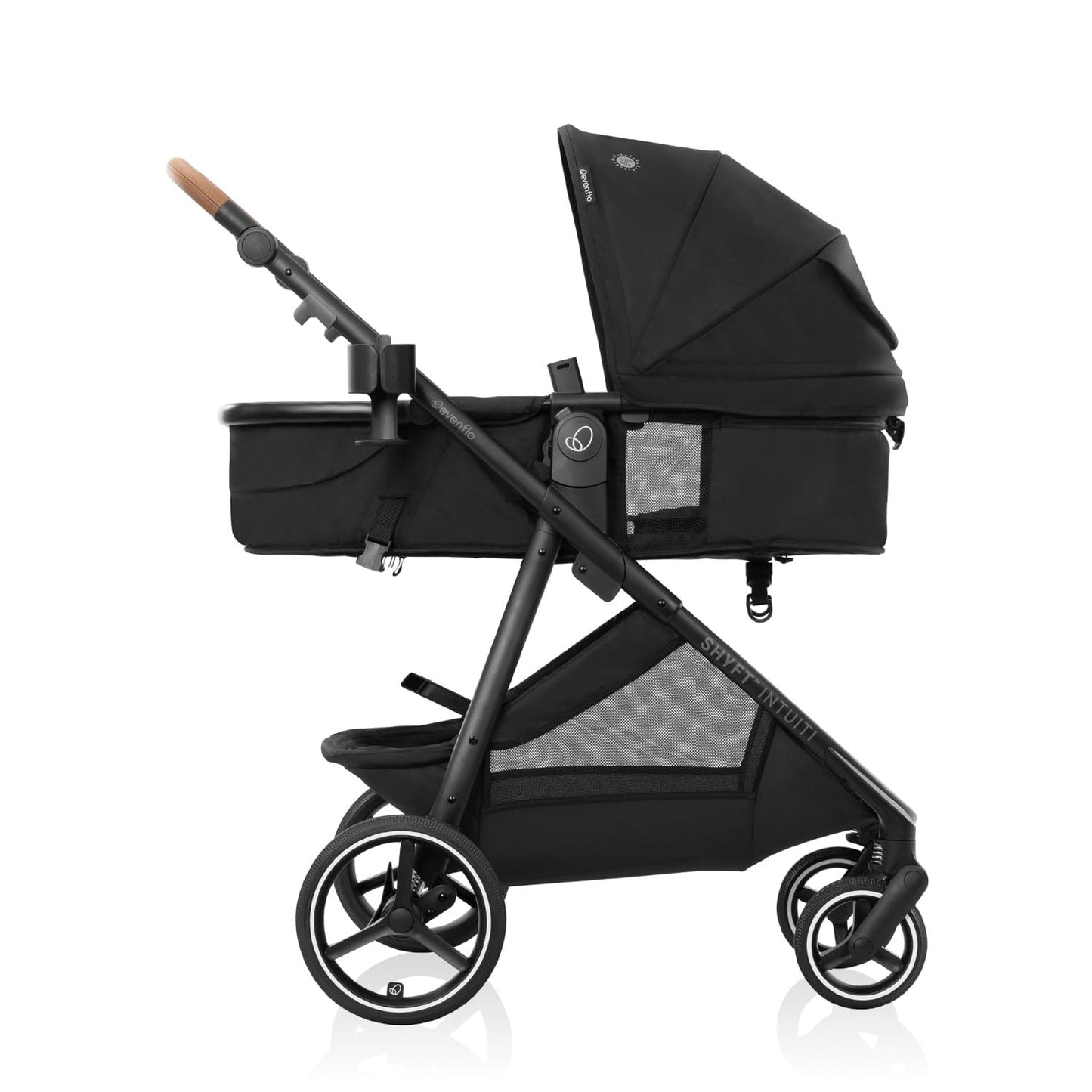 Evenflo Shyft Intuiti Travel System with Revolve180 LiteMax™ NXT Rotating Rear-Facing Lightweight Preemie and Infant Car Seat 3-30 lbs. (Fossil Gray)