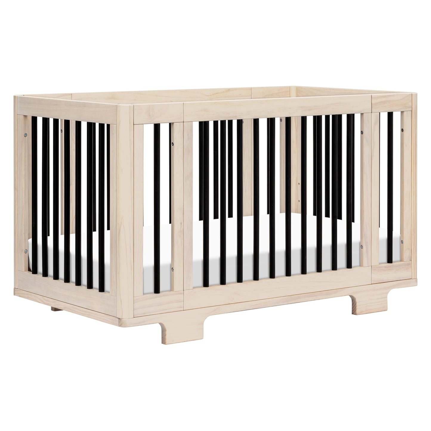 Babyletto Yuzu Convertible All-Stages® Bassinet, Midi, Full-Size Crib in Natural, Greenguard Gold Certified, Portable & Adjustable with Conversion Kits and Pads Included