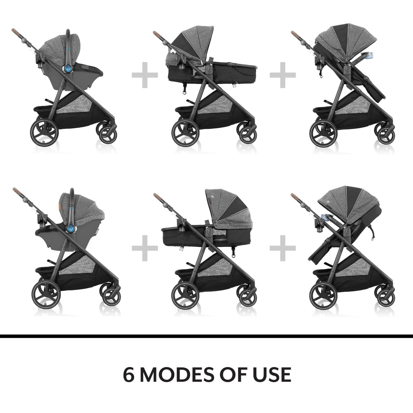 Evenflo Shyft Intuiti Travel System with Revolve180 LiteMax™ NXT Rotating Rear-Facing Lightweight Preemie and Infant Car Seat 3-30 lbs. (Fossil Gray)