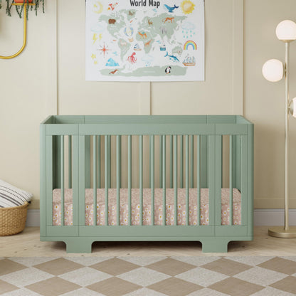 Babyletto Yuzu Convertible All-Stages® Bassinet, Midi, Full-Size Crib in Natural, Greenguard Gold Certified, Portable & Adjustable with Conversion Kits and Pads Included