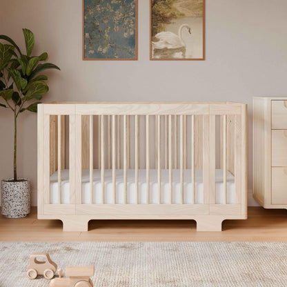 Babyletto Yuzu Convertible All-Stages® Bassinet, Midi, Full-Size Crib in Natural, Greenguard Gold Certified, Portable & Adjustable with Conversion Kits and Pads Included