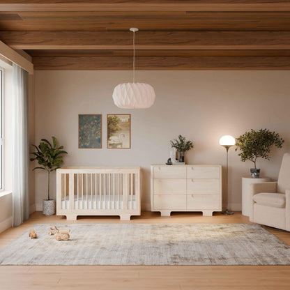 Babyletto Yuzu Convertible All-Stages® Bassinet, Midi, Full-Size Crib in Natural, Greenguard Gold Certified, Portable & Adjustable with Conversion Kits and Pads Included