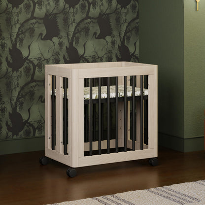 Babyletto Yuzu Convertible All-Stages® Bassinet, Midi, Full-Size Crib in Natural, Greenguard Gold Certified, Portable & Adjustable with Conversion Kits and Pads Included