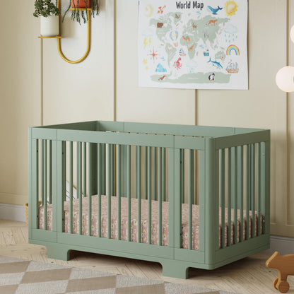 Babyletto Yuzu Convertible All-Stages® Bassinet, Midi, Full-Size Crib in Natural, Greenguard Gold Certified, Portable & Adjustable with Conversion Kits and Pads Included