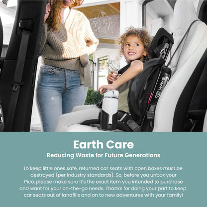 WAYB Pico Travel Car Seat with Premium Carrying Bag- Lightweight, Portable, Foldable - Perfect for Airplanes, Rideshares, and Road Trips - Forward Facing for Kids 26.5–50 lbs and 33.5–45"
